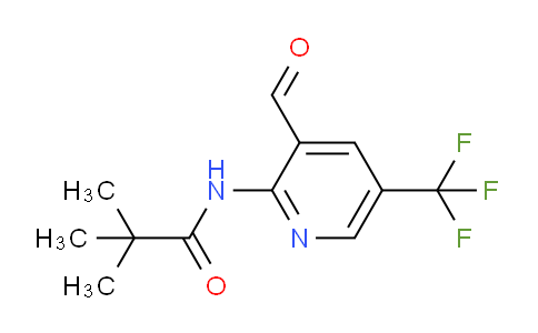 CAS No. 1261365-46-1, N-(3-Formyl-5-(trifluoromethyl)pyridin-2-yl)-pivalamide