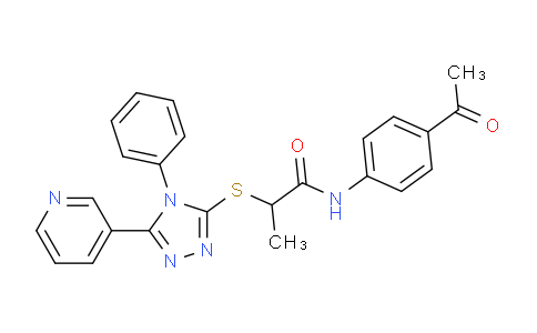 CAS No. 332909-82-7, N-(4-Acetylphenyl)-2-((4-phenyl-5-(pyridin-3-yl)-4H-1,2,4-triazol-3-yl)thio)propanamide