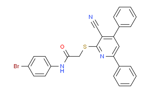 CAS No. 299164-53-7, N-(4-Bromophenyl)-2-((3-cyano-4,6-diphenylpyridin-2-yl)thio)acetamide