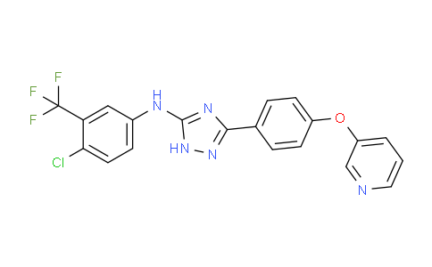 CAS No. 877874-59-4, N-(4-Chloro-3-(trifluoromethyl)phenyl)-3-(4-(pyridin-3-yloxy)phenyl)-1H-1,2,4-triazol-5-amine
