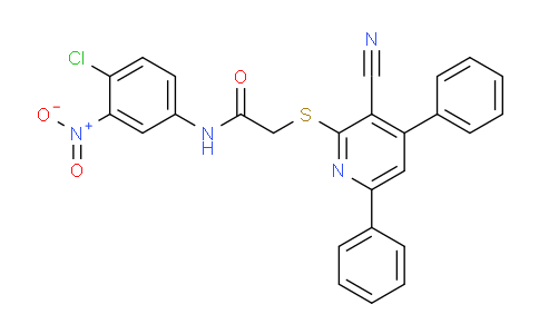 CAS No. 332160-37-9, N-(4-Chloro-3-nitrophenyl)-2-((3-cyano-4,6-diphenylpyridin-2-yl)thio)acetamide