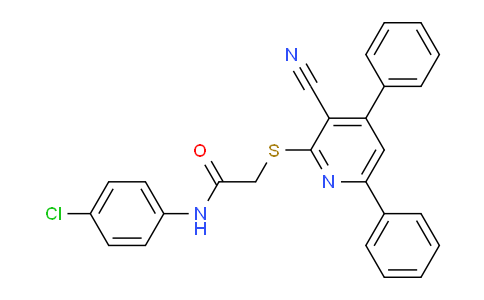 CAS No. 332100-26-2, N-(4-Chlorophenyl)-2-((3-cyano-4,6-diphenylpyridin-2-yl)thio)acetamide