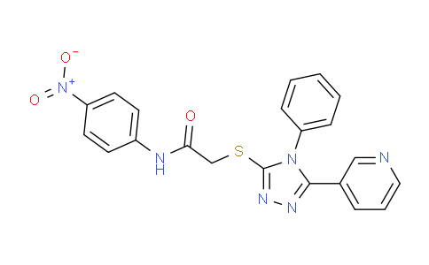 CAS No. 332385-32-7, N-(4-Nitrophenyl)-2-((4-phenyl-5-(pyridin-3-yl)-4H-1,2,4-triazol-3-yl)thio)acetamide