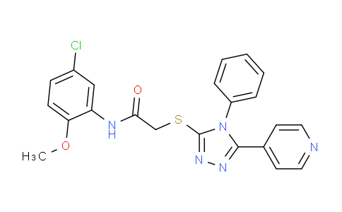CAS No. 332376-29-1, N-(5-Chloro-2-methoxyphenyl)-2-((4-phenyl-5-(pyridin-4-yl)-4H-1,2,4-triazol-3-yl)thio)acetamide