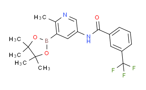 CAS No. 1628839-34-8, N-(6-Methyl-5-(4,4,5,5-tetramethyl-1,3,2-dioxaborolan-2-yl)pyridin-3-yl)-3-(trifluoromethyl)benzamide