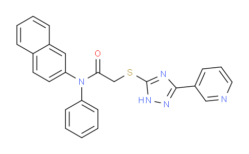 CAS No. 337488-81-0, N-(Naphthalen-2-yl)-N-phenyl-2-((3-(pyridin-3-yl)-1H-1,2,4-triazol-5-yl)thio)acetamide