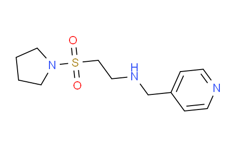 CAS No. 1255146-94-1, N-(Pyridin-4-ylmethyl)-2-(pyrrolidin-1-ylsulfonyl)ethanamine