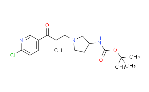 CAS No. 886364-19-8, tert-Butyl (1-(3-(6-chloropyridin-3-yl)-2-methyl-3-oxopropyl)pyrrolidin-3-yl)carbamate