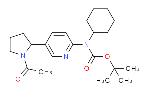 CAS No. 1352501-74-6, tert-Butyl (5-(1-acetylpyrrolidin-2-yl)pyridin-2-yl)(cyclohexyl)carbamate