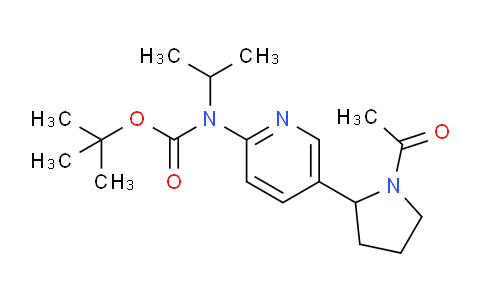 CAS No. 1352509-33-1, tert-Butyl (5-(1-acetylpyrrolidin-2-yl)pyridin-2-yl)(isopropyl)carbamate