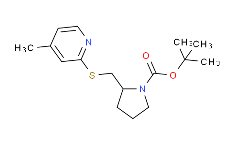 CAS No. 1353944-94-1, tert-Butyl 2-(((4-methylpyridin-2-yl)thio)methyl)pyrrolidine-1-carboxylate