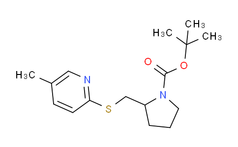 CAS No. 1353982-08-7, tert-Butyl 2-(((5-methylpyridin-2-yl)thio)methyl)pyrrolidine-1-carboxylate