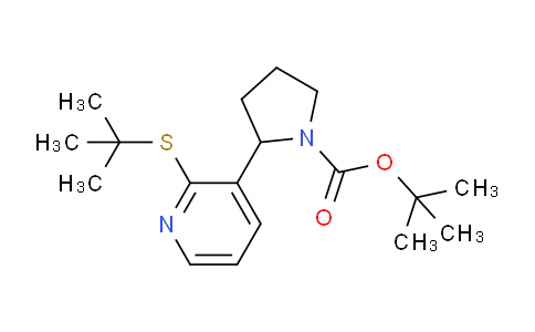 CAS No. 1352542-31-4, tert-Butyl 2-(2-(tert-butylthio)pyridin-3-yl)pyrrolidine-1-carboxylate
