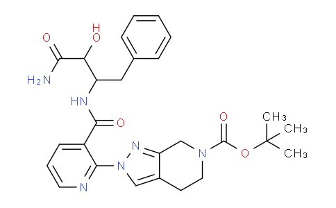 CAS No. 1466455-20-8, tert-Butyl 2-(3-((4-amino-3-hydroxy-4-oxo-1-phenylbutan-2-yl)carbamoyl)pyridin-2-yl)-4,5-dihydro-2H-pyrazolo[3,4-c]pyridine-6(7H)-carboxylate