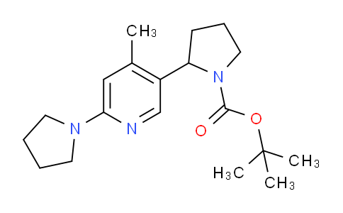 CAS No. 1352527-19-5, tert-Butyl 2-(4-methyl-6-(pyrrolidin-1-yl)pyridin-3-yl)pyrrolidine-1-carboxylate