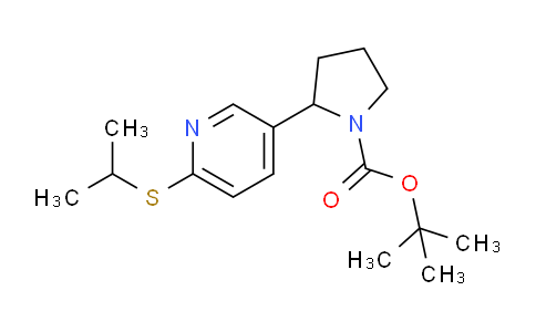 CAS No. 1352489-02-1, tert-Butyl 2-(6-(isopropylthio)pyridin-3-yl)pyrrolidine-1-carboxylate