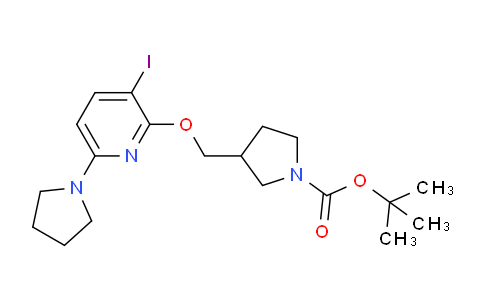 CAS No. 1228665-81-3, tert-Butyl 3-(((3-iodo-6-(pyrrolidin-1-yl)pyridin-2-yl)oxy)methyl)pyrrolidine-1-carboxylate