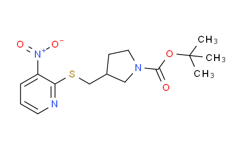 CAS No. 1353979-04-0, tert-Butyl 3-(((3-nitropyridin-2-yl)thio)methyl)pyrrolidine-1-carboxylate