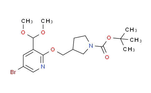 CAS No. 1186311-12-5, tert-Butyl 3-(((5-bromo-3-(dimethoxymethyl)pyridin-2-yl)oxy)methyl)pyrrolidine-1-carboxylate