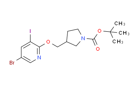 CAS No. 1186311-10-3, tert-Butyl 3-(((5-bromo-3-iodopyridin-2-yl)oxy)methyl)pyrrolidine-1-carboxylate