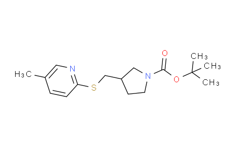 CAS No. 1353971-53-5, tert-Butyl 3-(((5-methylpyridin-2-yl)thio)methyl)pyrrolidine-1-carboxylate