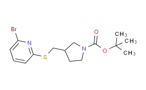 CAS No. 1353954-67-2, tert-Butyl 3-(((6-bromopyridin-2-yl)thio)methyl)pyrrolidine-1-carboxylate