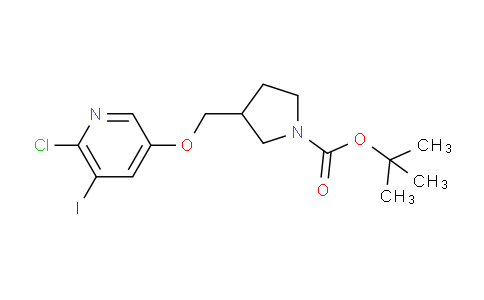 CAS No. 1186311-20-5, tert-Butyl 3-(((6-chloro-5-iodopyridin-3-yl)oxy)methyl)pyrrolidine-1-carboxylate
