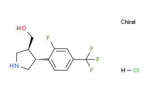 CAS No. 1217838-86-2, ((3S,4R)-4-(2-Fluoro-4-(trifluoromethyl)phenyl)pyrrolidin-3-yl)methanol hydrochloride
