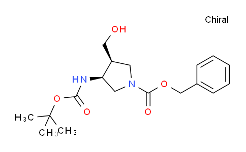 CAS No. 246510-69-0, (3S,4S)-Benzyl 3-((tert-butoxycarbonyl)amino)-4-(hydroxymethyl)pyrrolidine-1-carboxylate