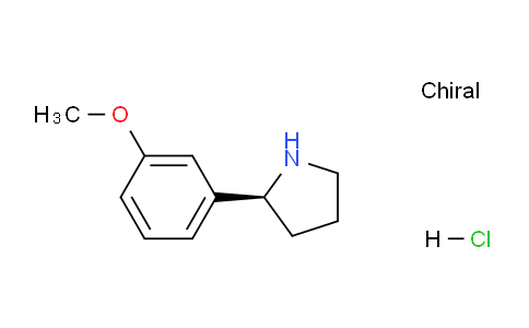 CAS No. 1381929-36-7, (S)-2-(3-Methoxyphenyl)pyrrolidine hydrochloride