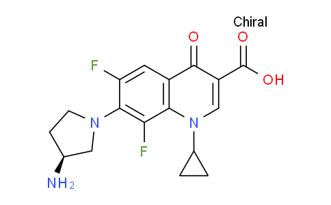 CAS No. 133298-78-9, (S)-7-(3-Aminopyrrolidin-1-yl)-1-cyclopropyl-6,8-difluoro-4-oxo-1,4-dihydroquinoline-3-carboxylic acid