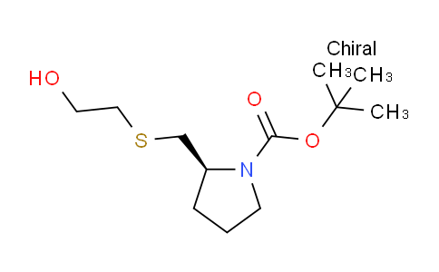CAS No. 1353998-03-4, (S)-tert-Butyl 2-(((2-hydroxyethyl)thio)methyl)pyrrolidine-1-carboxylate