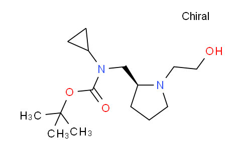 CAS No. 1354019-40-1, (S)-tert-Butyl cyclopropyl((1-(2-hydroxyethyl)pyrrolidin-2-yl)methyl)carbamate