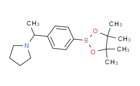 CAS No. 1293917-82-4, 1-(1-(4-(4,4,5,5-tetramethyl-1,3,2-dioxaborolan-2-yl)phenyl)ethyl)pyrrolidine
