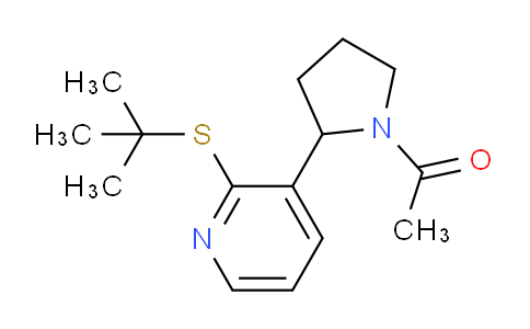 CAS No. 1352488-63-1, 1-(2-(2-(tert-Butylthio)pyridin-3-yl)pyrrolidin-1-yl)ethanone