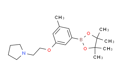CAS No. 2096995-82-1, 1-(2-(3-Methyl-5-(4,4,5,5-tetramethyl-1,3,2-dioxaborolan-2-yl)phenoxy)ethyl)pyrrolidine