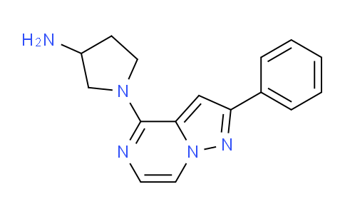 CAS No. 1338657-15-0, 1-(2-Phenylpyrazolo[1,5-a]pyrazin-4-yl)pyrrolidin-3-amine