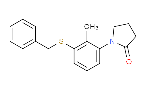CAS No. 1182728-68-2, 1-(3-(Benzylthio)-2-methylphenyl)pyrrolidin-2-one