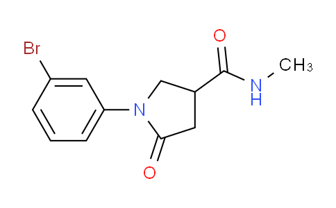 CAS No. 1820666-21-4, 1-(3-Bromophenyl)-N-methyl-5-oxopyrrolidine-3-carboxamide