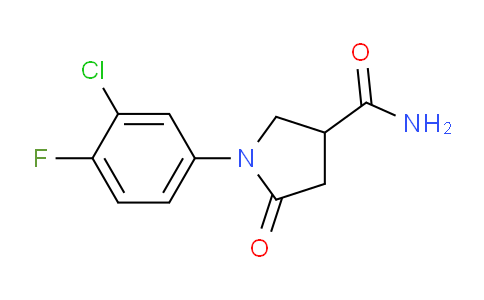 CAS No. 945321-32-4, 1-(3-Chloro-4-fluorophenyl)-5-oxopyrrolidine-3-carboxamide
