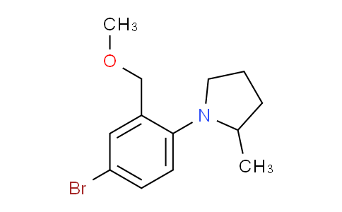 CAS No. 1243559-15-0, 1-(4-Bromo-2-(methoxymethyl)phenyl)-2-methylpyrrolidine