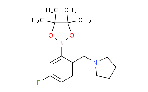 CAS No. 1256359-05-3, 1-(4-Fluoro-2-(4,4,5,5-tetramethyl-1,3,2-dioxaborolan-2-yl)benzyl)pyrrolidine