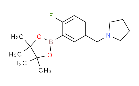 CAS No. 1486485-42-0, 1-(4-Fluoro-3-(4,4,5,5-tetramethyl-1,3,2-dioxaborolan-2-yl)benzyl)pyrrolidine