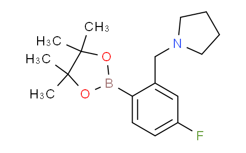 CAS No. 1667753-41-4, 1-(5-Fluoro-2-(4,4,5,5-tetramethyl-1,3,2-dioxaborolan-2-yl)benzyl)pyrrolidine