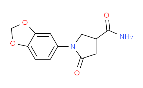 CAS No. 1267903-26-3, 1-(Benzo[d][1,3]dioxol-5-yl)-5-oxopyrrolidine-3-carboxamide