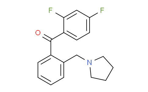 CAS No. 898775-03-6, 2,4-Difluoro-2'-pyrrolidinomethyl benzophenone