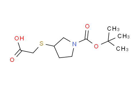 CAS No. 1353987-00-4, 2-((1-(tert-Butoxycarbonyl)pyrrolidin-3-yl)thio)acetic acid