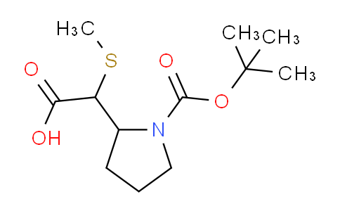 CAS No. 1353971-02-4, 2-(1-(tert-Butoxycarbonyl)pyrrolidin-2-yl)-2-(methylthio)acetic acid