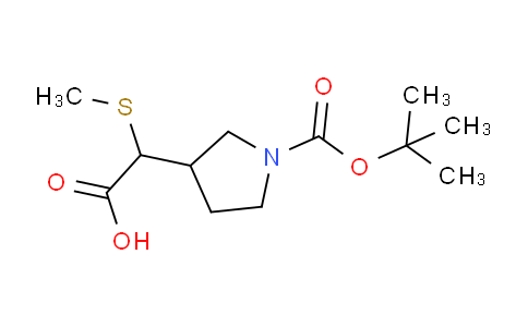 CAS No. 1353980-03-6, 2-(1-(tert-Butoxycarbonyl)pyrrolidin-3-yl)-2-(methylthio)acetic acid