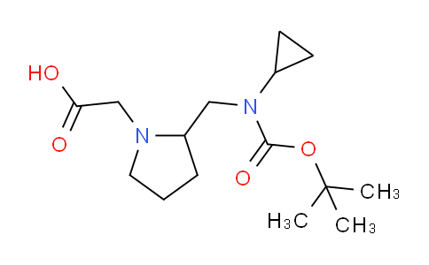 CAS No. 1353976-23-4, 2-(2-(((tert-Butoxycarbonyl)(cyclopropyl)amino)methyl)pyrrolidin-1-yl)acetic acid